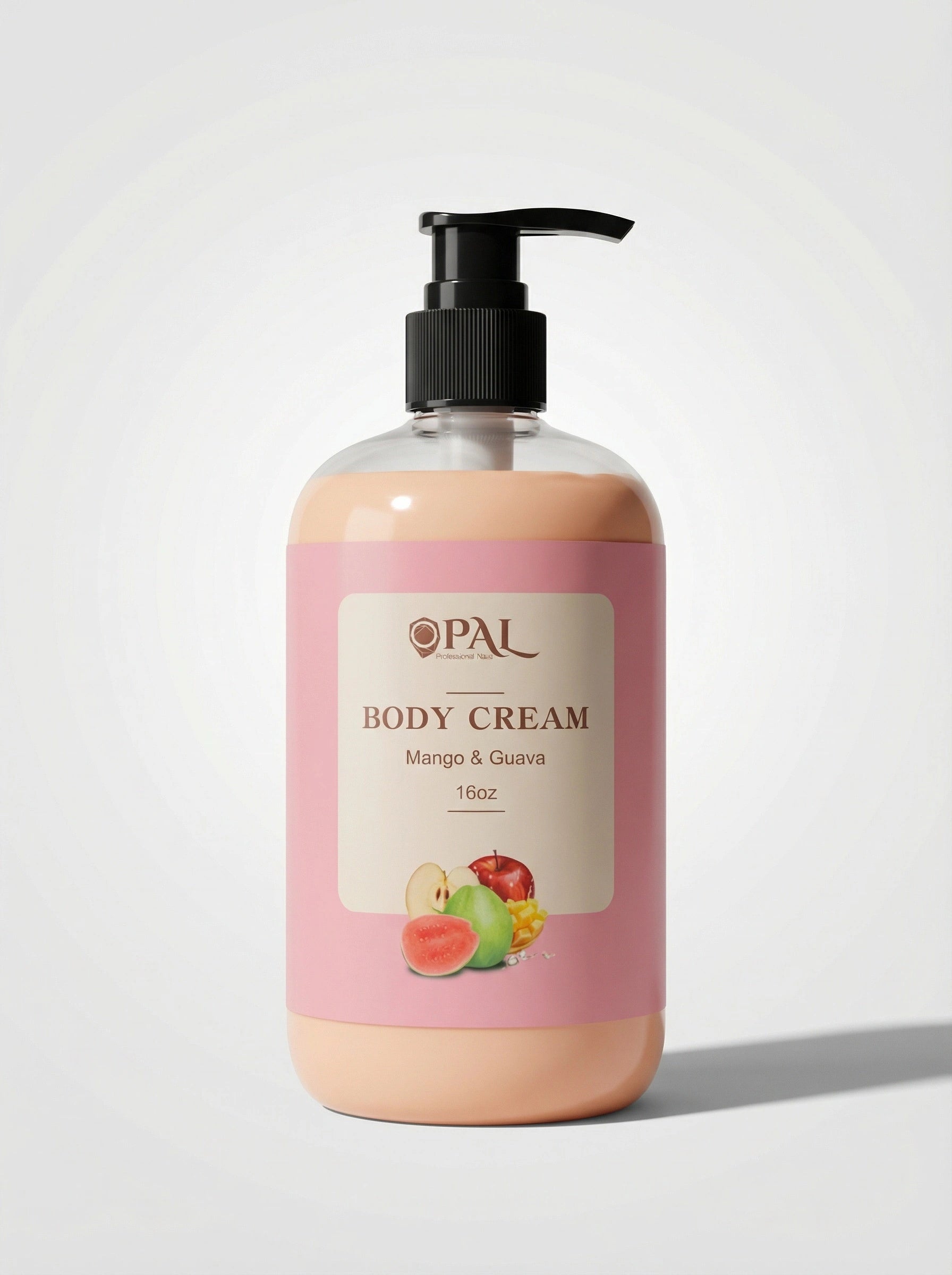 OPAL professional body cream mango guava 16 ounce pump bottle tropical fruit moisturizing lotion for manicure pedicure massage