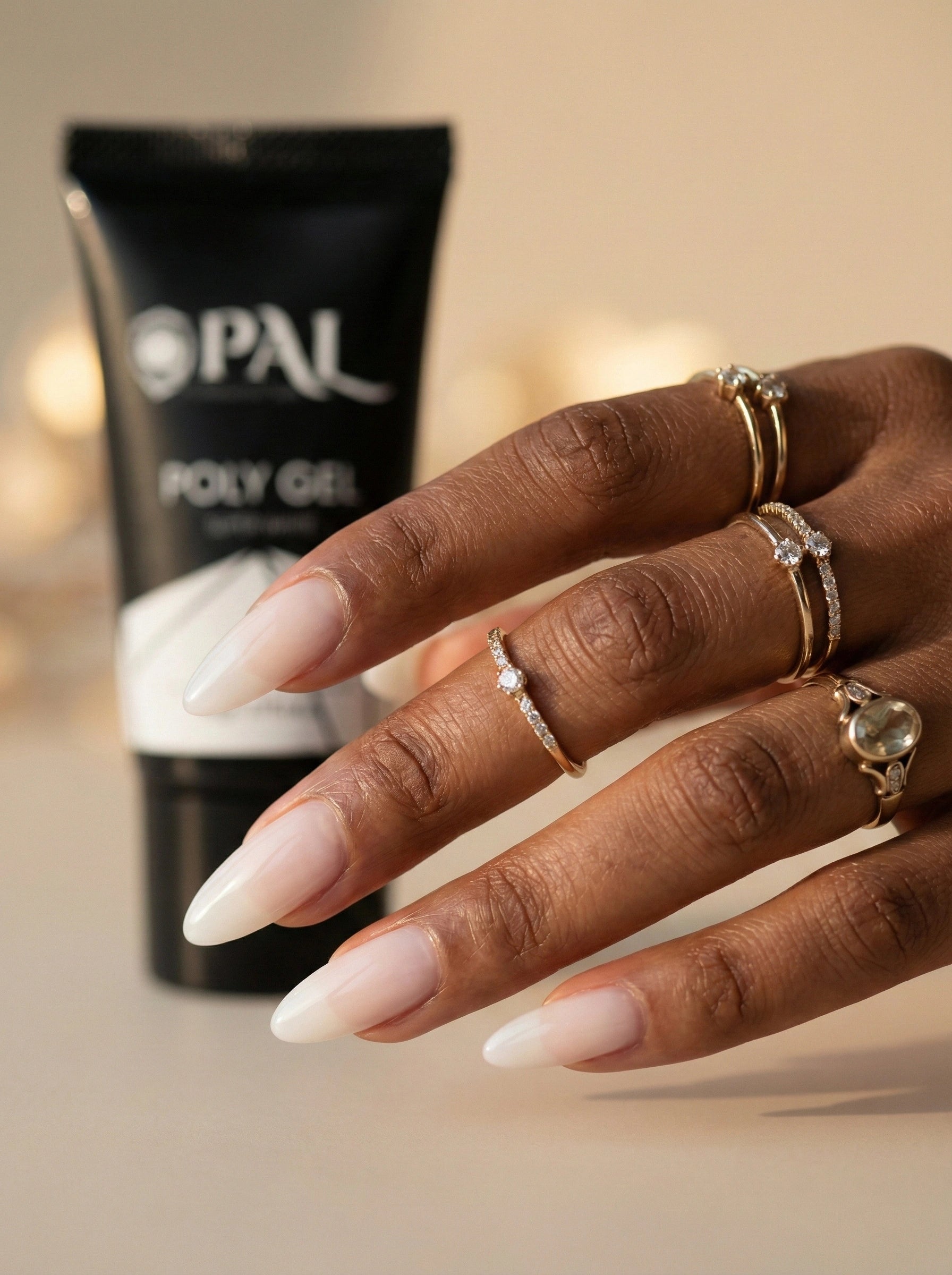 OPAL Professional Poly Gel - Super White 30g (1.0 fl oz) | UV/LED Builder Gel for Nail Extensions & Overlay