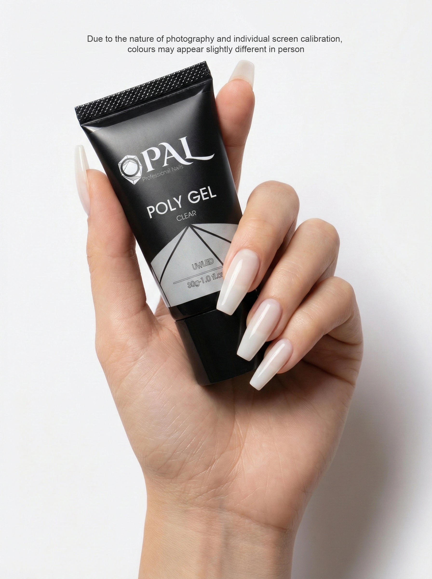 OPAL Professional Poly Gel - Off White 30g (1.0 fl oz) | UV/LED Builder Gel for Nail Extensions & Overlay